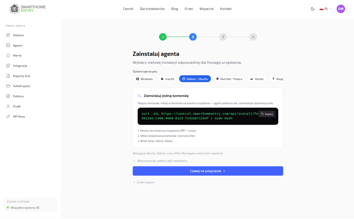 Zainstaluj agenta u klienta
